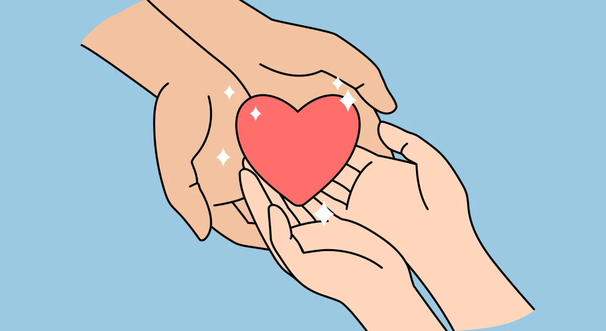 people hold heart in hands show love and care in relations. human kindness and support. Taking Care of Your Behavioral Health